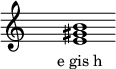  \ относительный c '{\ override Staff.TimeSignature #' stencil = ## f \ cadenzaOn s1 <e gis b> s1 \ cadenzaOff} \ addlyrics {\ small {e_gis_h}} 