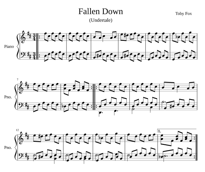 скачать ноты fallen down