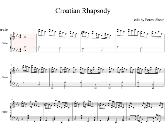 Хорватская рапсодия слушать. Croatian Rhapsody Ноты для фортепиано. Мрвица Максим Хорватская рапсодия Ноты для фортепиано. Максим Мрвица Ноты.