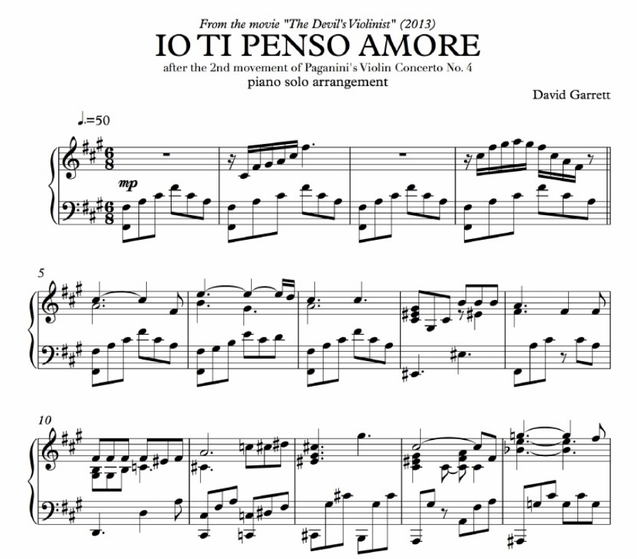 Io ti penso amore ноты