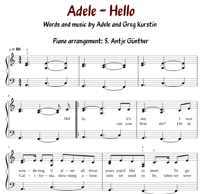 Здравствуйте ноты. Adele hello Ноты для фортепиано. Адель Хеллоу Ноты. Адель Хеллоу Ноты для фортепиано. Hello Adele Ноты для фортепиано легкая версия.