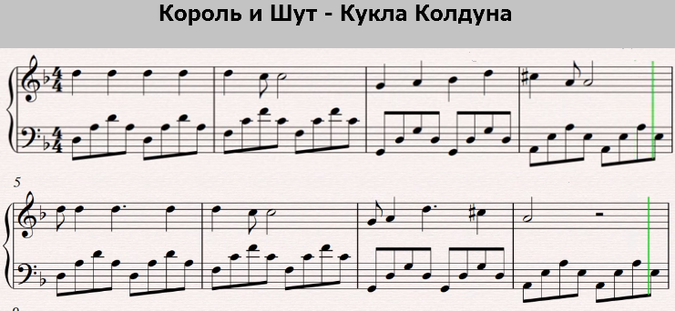 Кукла колдуна ноты для фортепиано