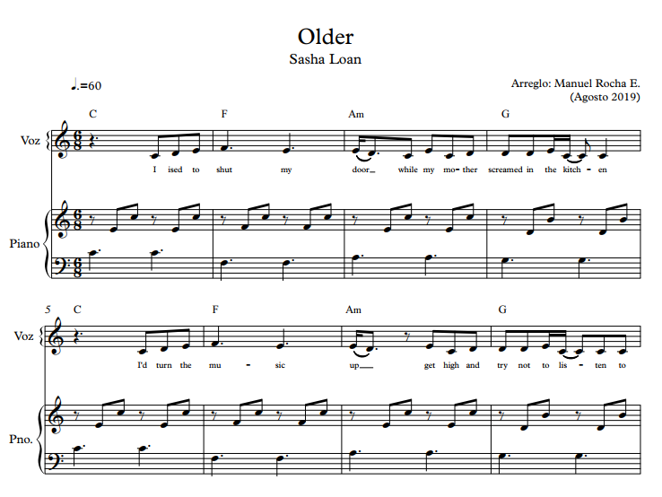 shasha sloan order - piano sheet music