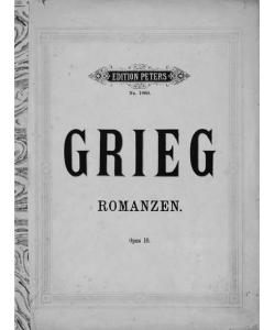 Vier Romanzen fur eine Singstimme mit Klavierbegleitung v. Ed. Grieg