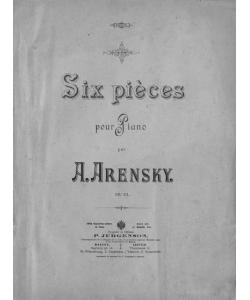 Six pieces pour piano par A. Arensky