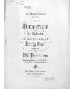 Ouverture fur Orchester zu W. Shakespeares Tragodie "Konig Lear"