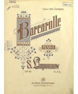 Barcarolle pour le piano par S. Liapunow