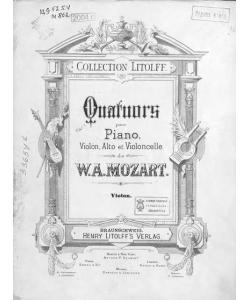 Quartette pour piano, violons, alto et violoncelle de W. A. Mozart