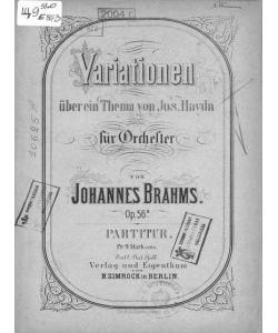 Variationen uber ein Thema v. Jos. Haydn fur Orchester v. Johannes Brahms